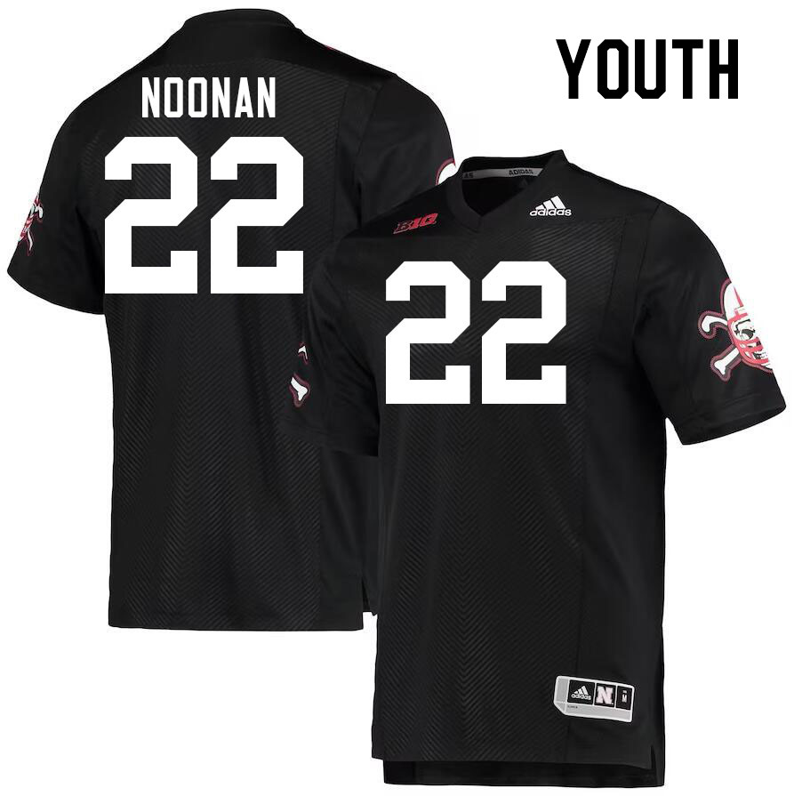 Youth #22 Maverick Noonan Nebraska Cornhuskers College Football Jerseys Stitched Sale-Black